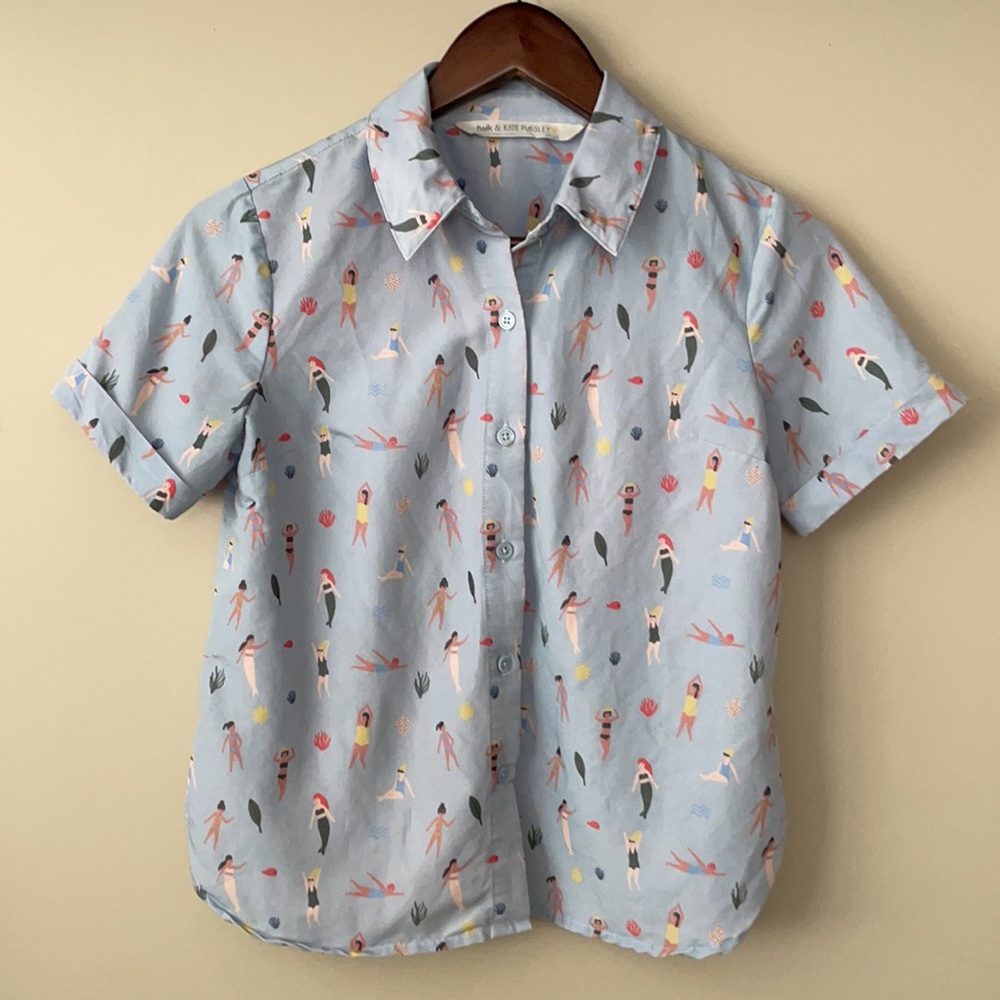 Simons twik X Kate pugsley button up shirt sleeve